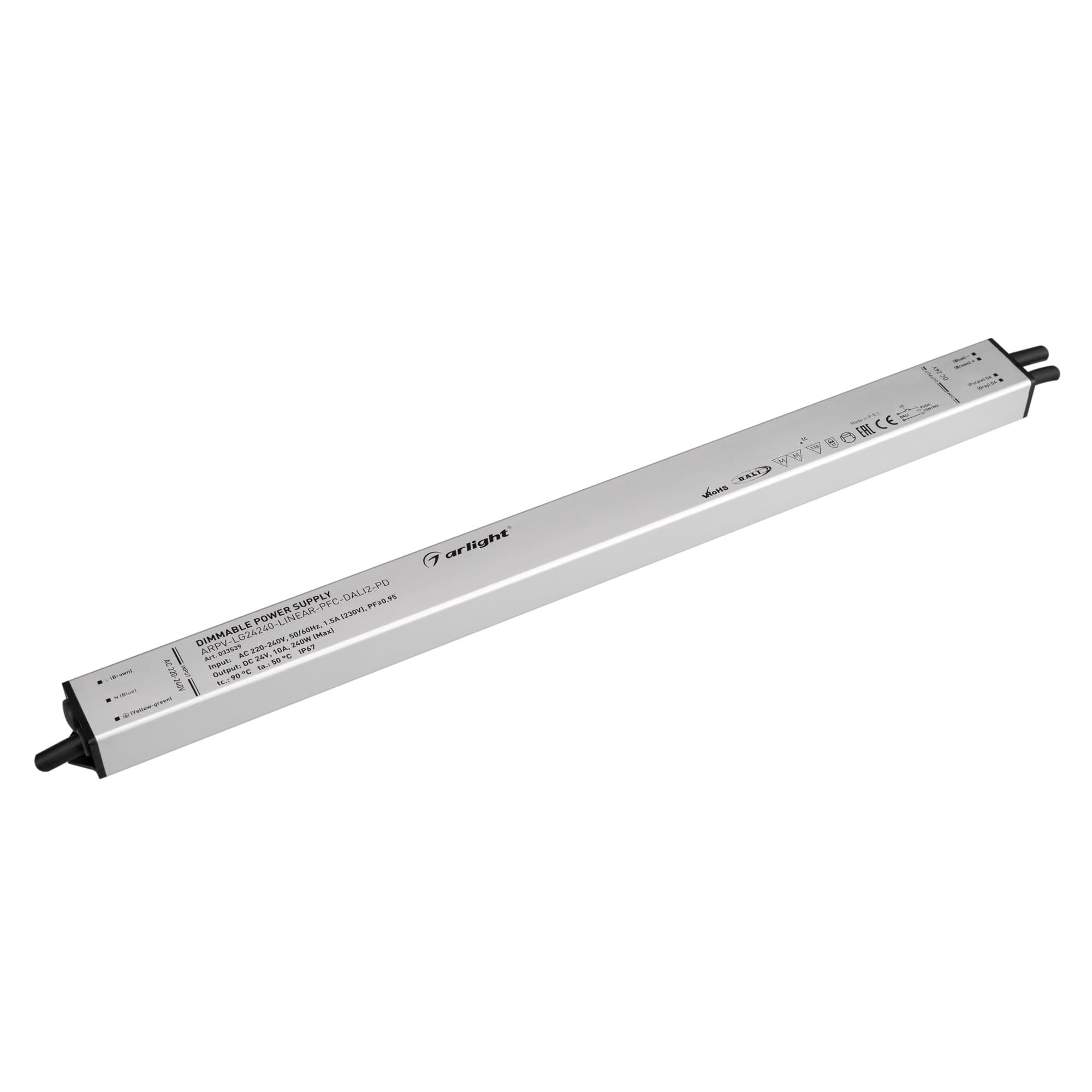 Arlight Блок питания ARPV-LG24240-LINEAR-PFC-DALI2-PD (24V, 10A, 240W) (IP67 Металл, 5 лет) 033539 — миниатюра 1