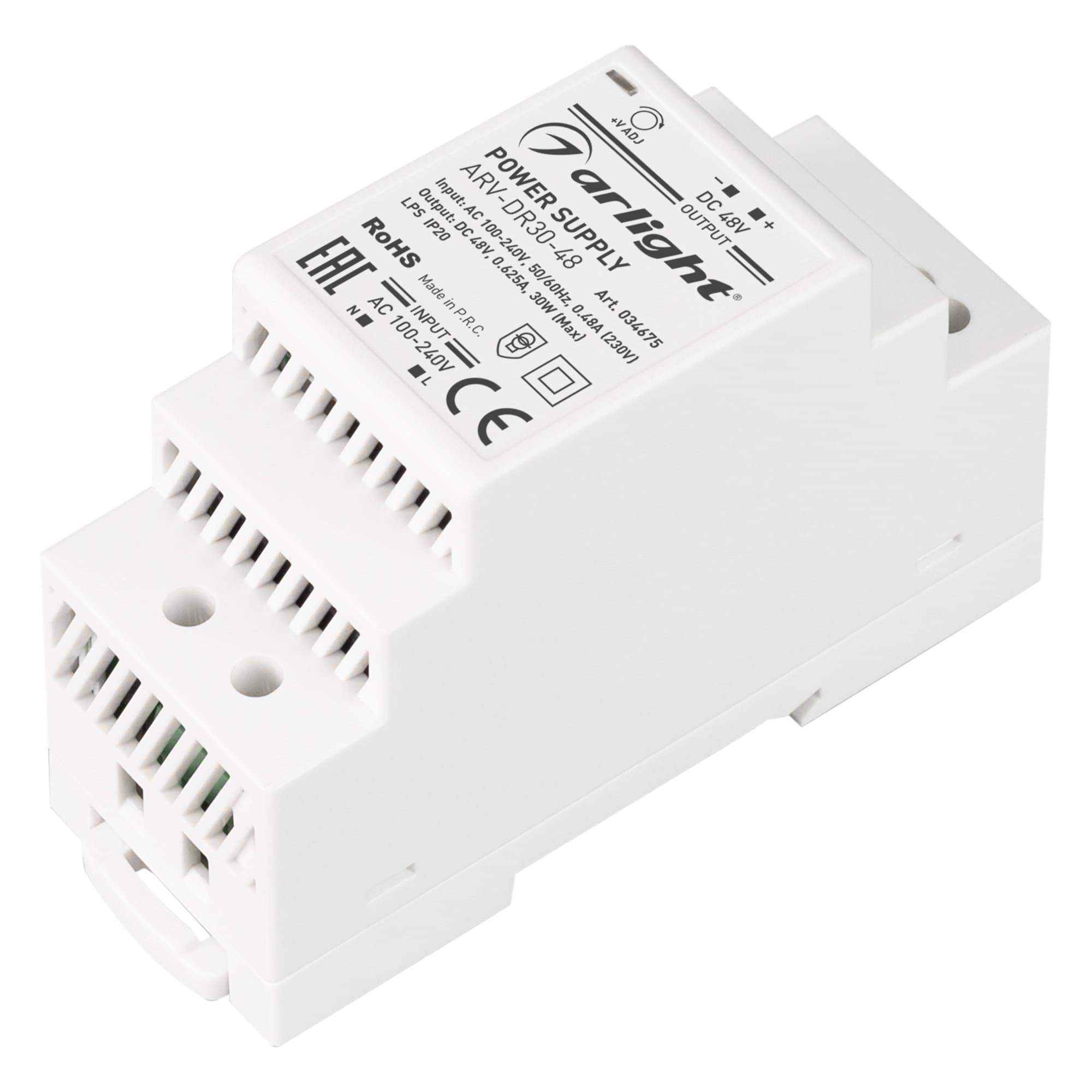 Arlight Блок питания ARV-DR30-48 (48V, 0.6A, 30W) (IP20 DIN-рейка) 034675