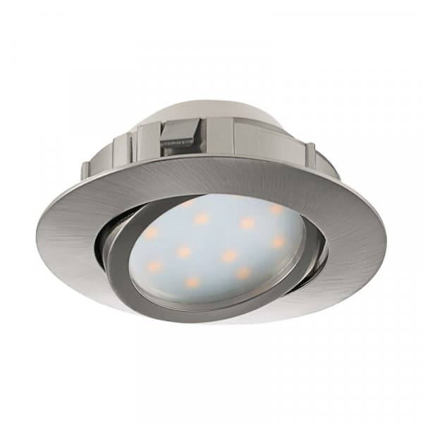 Eglo Светильник LED встраиваемый PINEDA регулир., 1х6W(LED), Ø84, пластик, никель матовый 95849