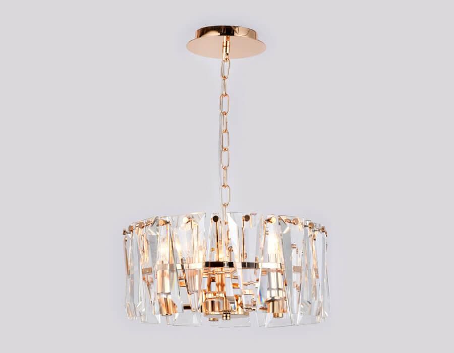 Ambrella Подвесная люстра с хрусталем TR5167 GD/CL золото/прозрачный E14/5 max 40W D380*515 — миниатюра 4