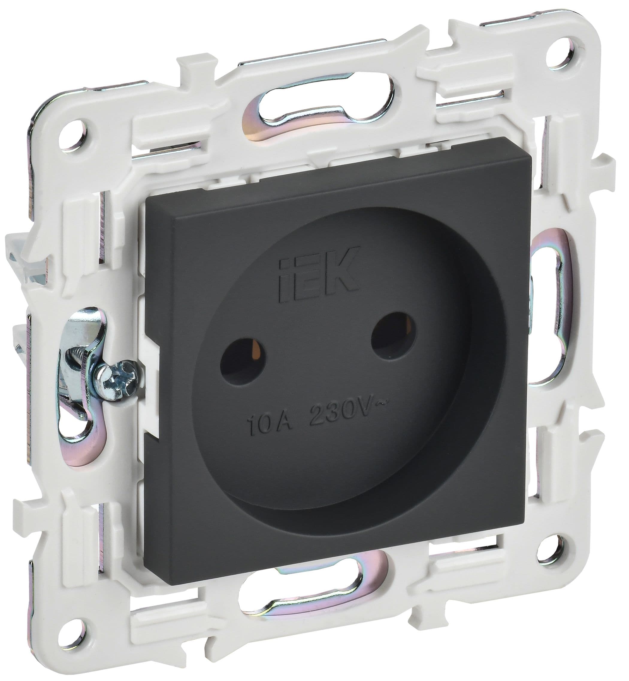 IEK SKANDY Графит Розетка б/з 10А SK-R02G — миниатюра 1