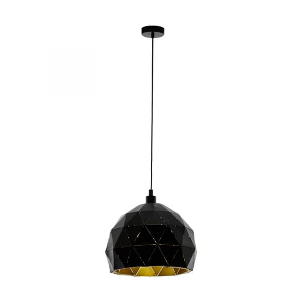 Eglo 97845 Подвес ROCCAFORTE, 1х60W (E27), 300, H1100, cталь, черный, золотой — миниатюра 1