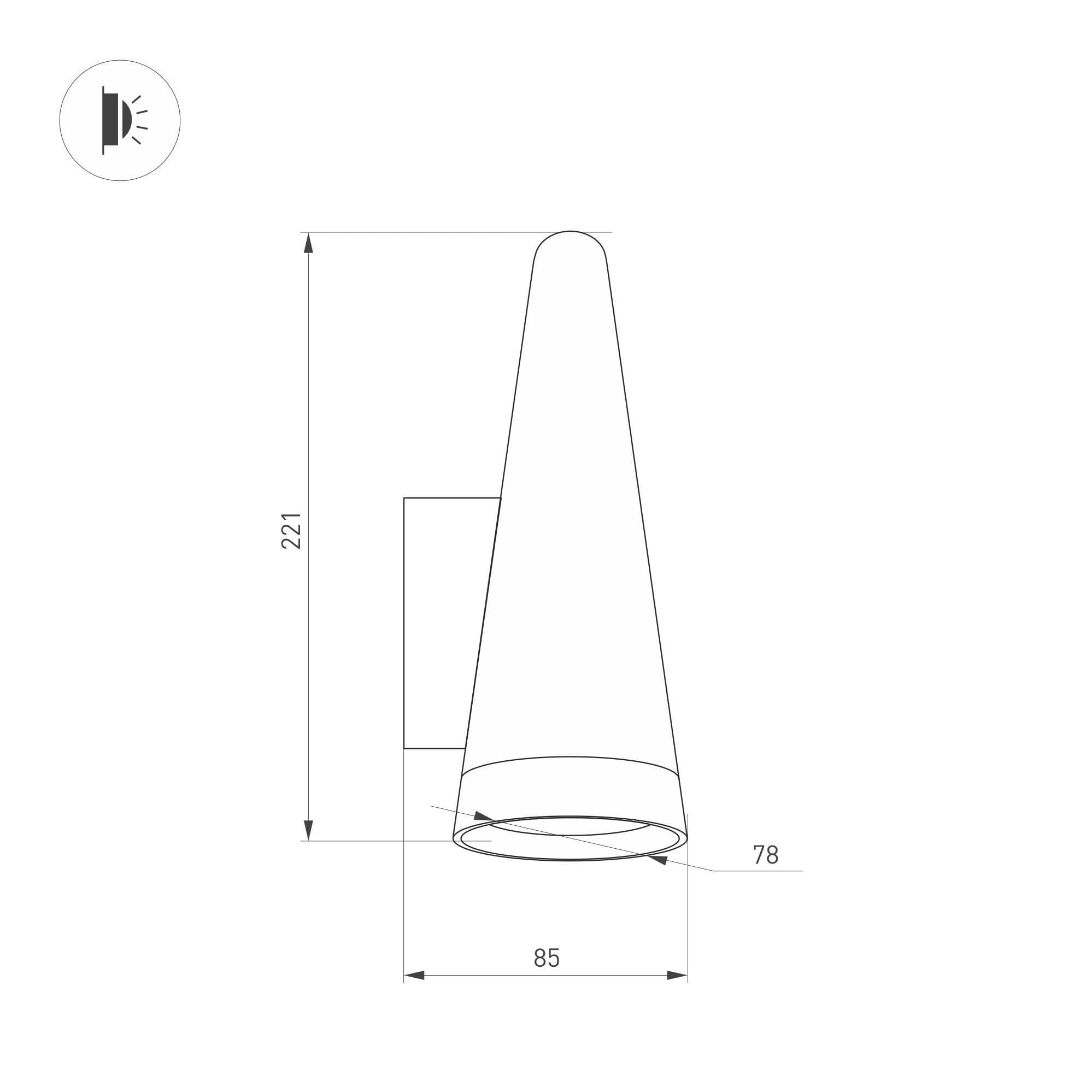 Arlight Светильник LGD-CONO-WALL-7W Warm3000 (DG, 36 deg, 230V) (IP54 Металл, 3 года) 035396 — миниатюра 2