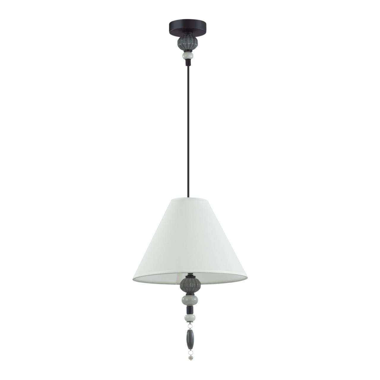 Odeon Light 4896/1 MODERN ODL_EX23 27 черный матов./серый/молочный металл/керамика/ткань Подвес E27 1*40W SOCHI — миниатюра 1