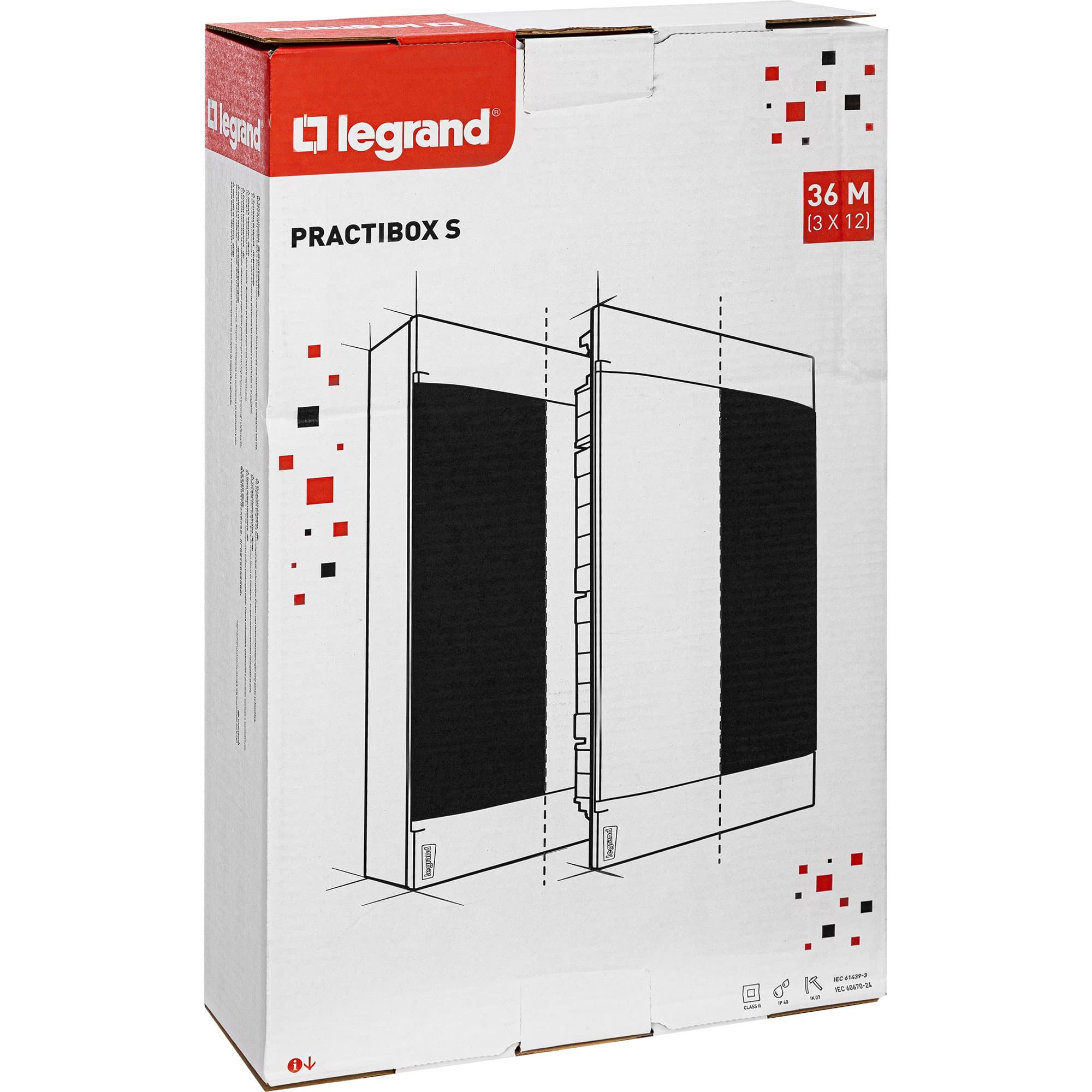 Legrand Practibox S Пластиковый щиток Встраиваемый 3X12 Дымчатая дверь 135553 — миниатюра 3