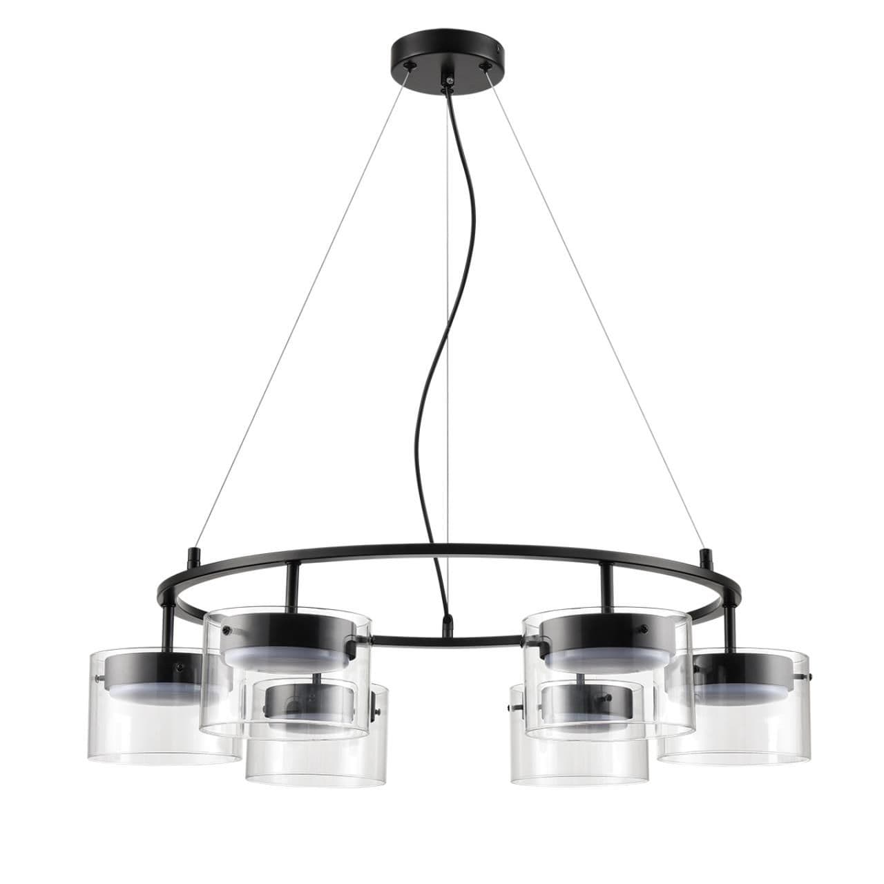 Lumion 8232/6 COMFI черный/прозрачный, металл/стекло Светильник подвесной LED GX70 6*10W 220V NATALINA