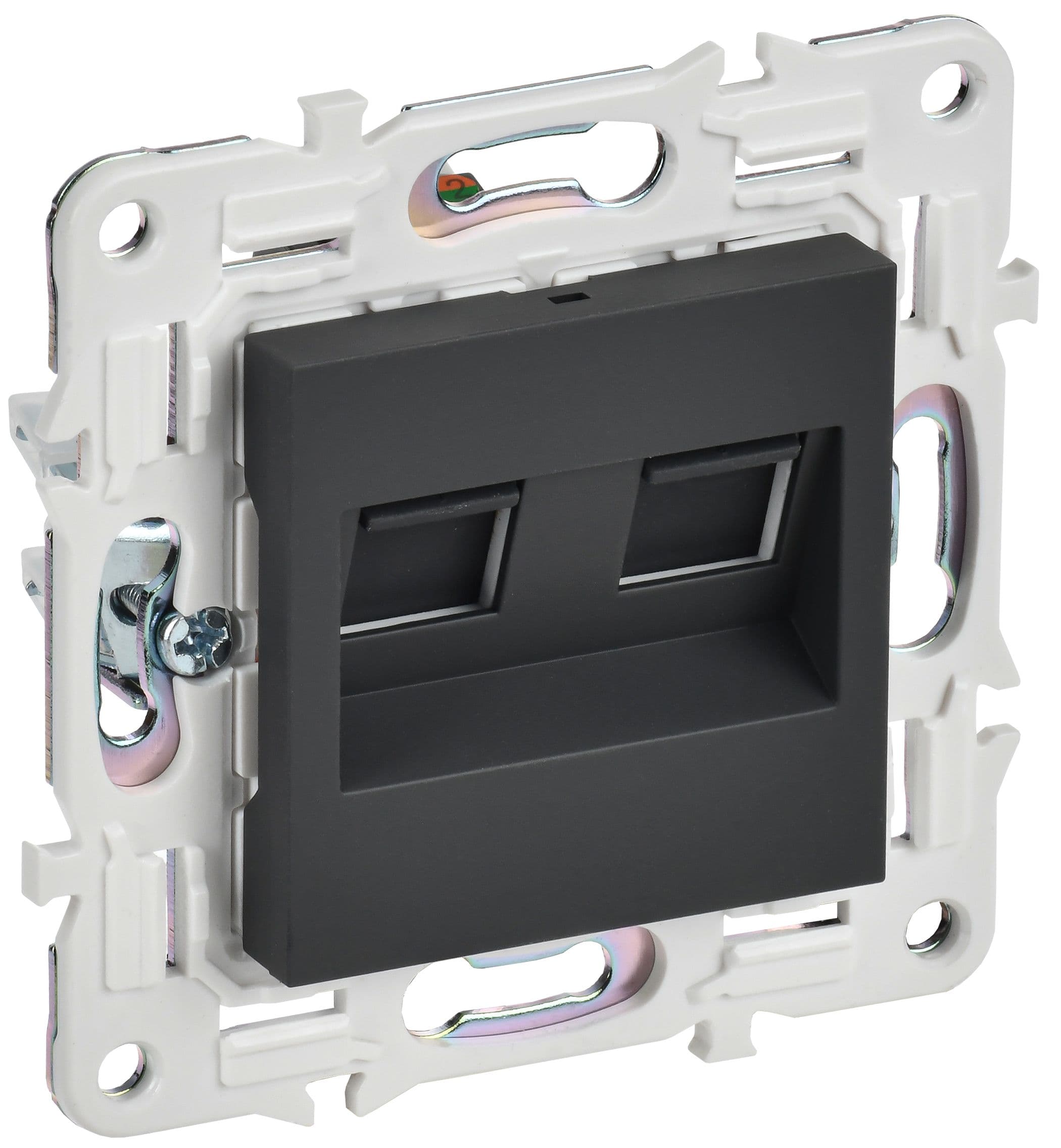 IEK SKANDY Графит Розетка компьютерная двойная RJ45 кат.6 SK-K04G