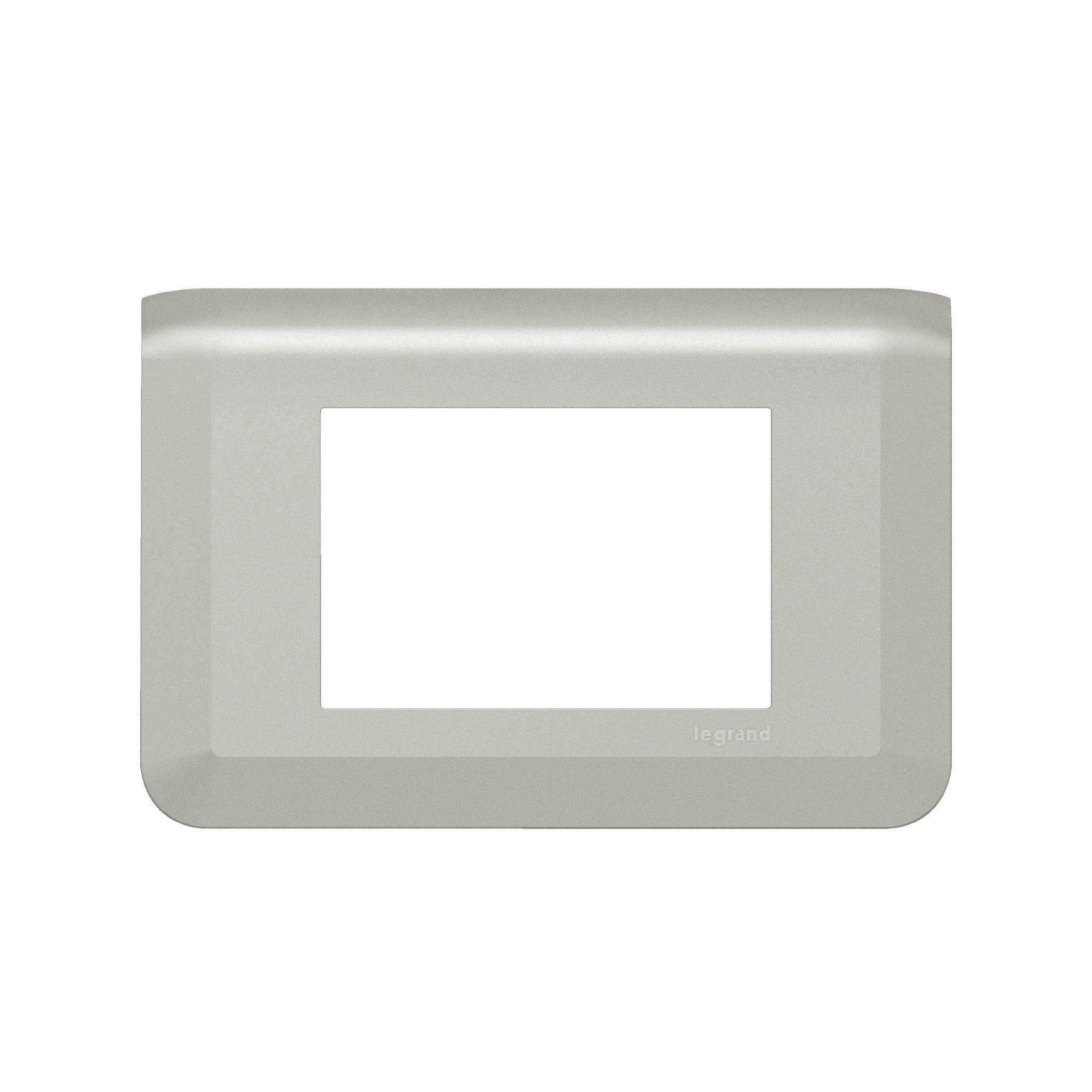 Legrand Mosaiс Рамка - Программа Mosaic - 3 модуля - алюминий 079303L — миниатюра 1
