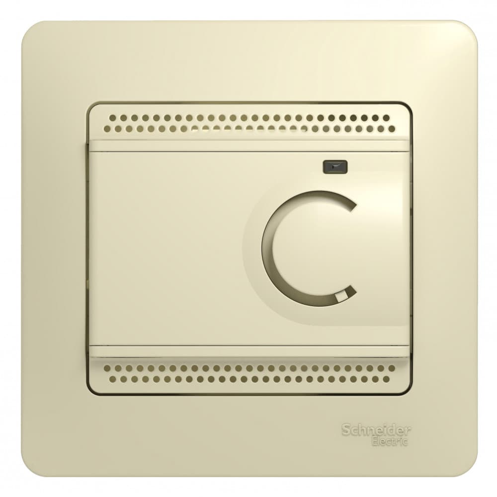 Systeme Electric Glossa Беж Термостат электрон.теплого пола с датчиком, от+5до+50°C 16A в сборе