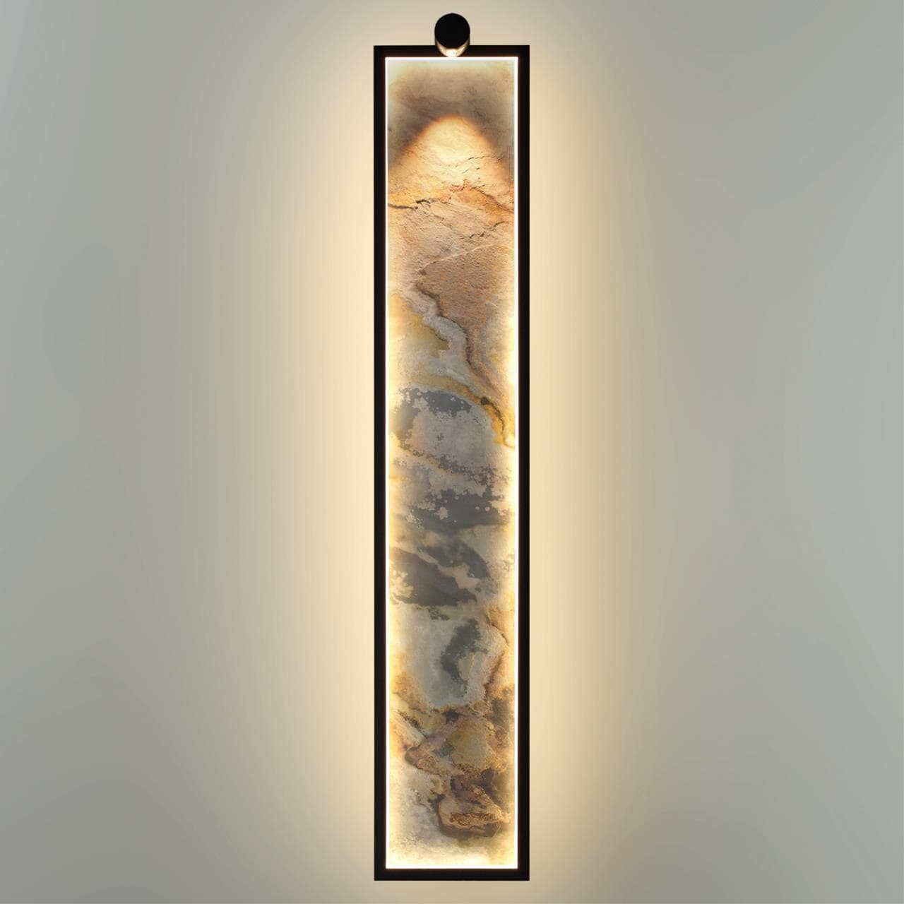 Odeon Light 5078/30WL L-VISION ODL24 черн./серо-беж./металл/натур.камень/акрил Настен.светильн. со спотом LED 30W 3000K STOFLAKE