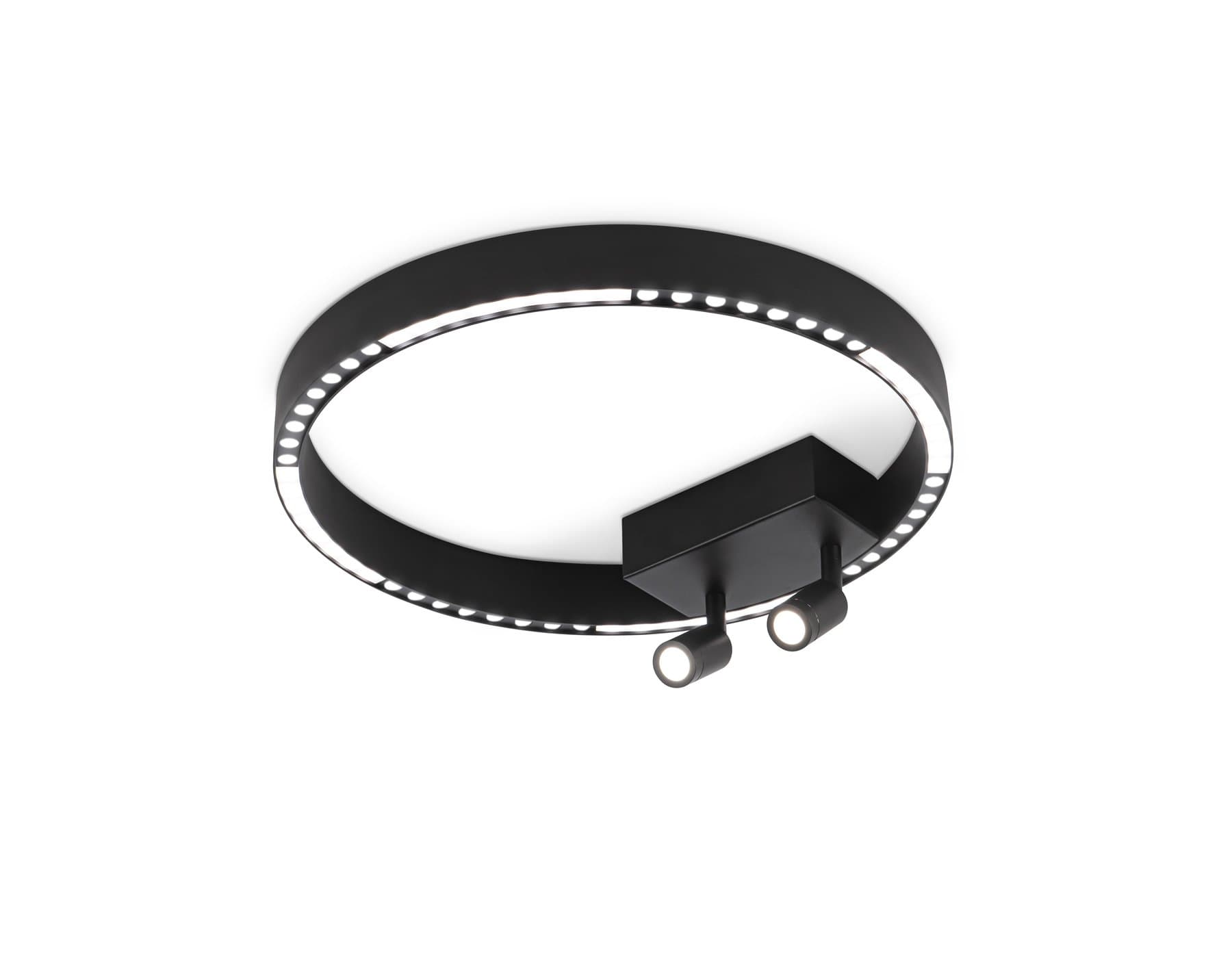 Ambrella Светильник потолочный светодиодный FL5806/1+2 BK черный 25W 3000K/4200K/6400K D400*95 (без ПДУ) — миниатюра 1
