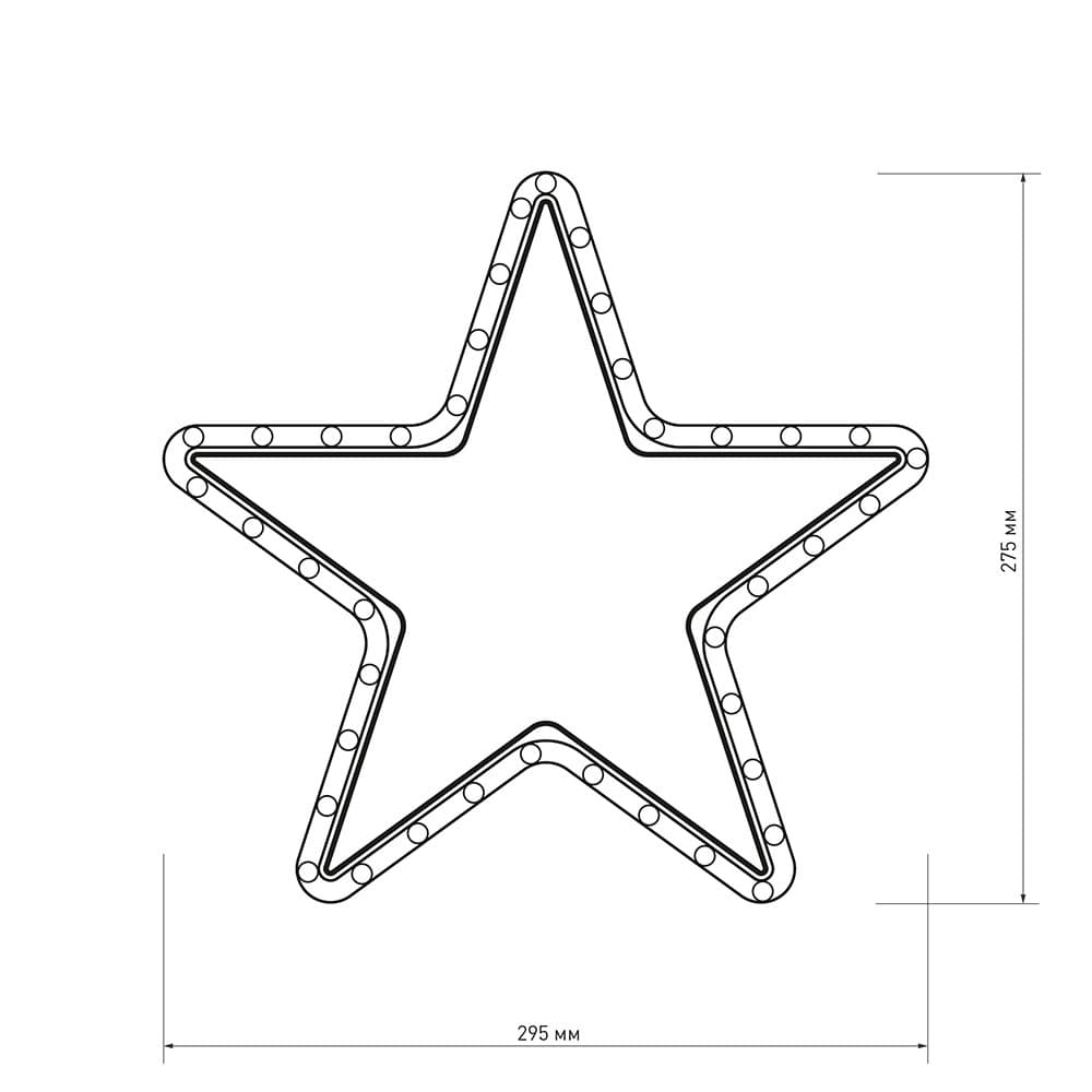 Arlight Фигура ARD-STAR-M1-295x275-36LED Warm (230V, 2.5W) (Ardecoled, IP65) 025312 — миниатюра 3