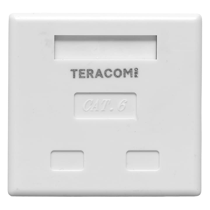 EKF TERACOM PRO Розетка настенная TERACOM PRO Cat.6 неэкранированная 2 порта RJ-45 Dual IDC белая — миниатюра 3