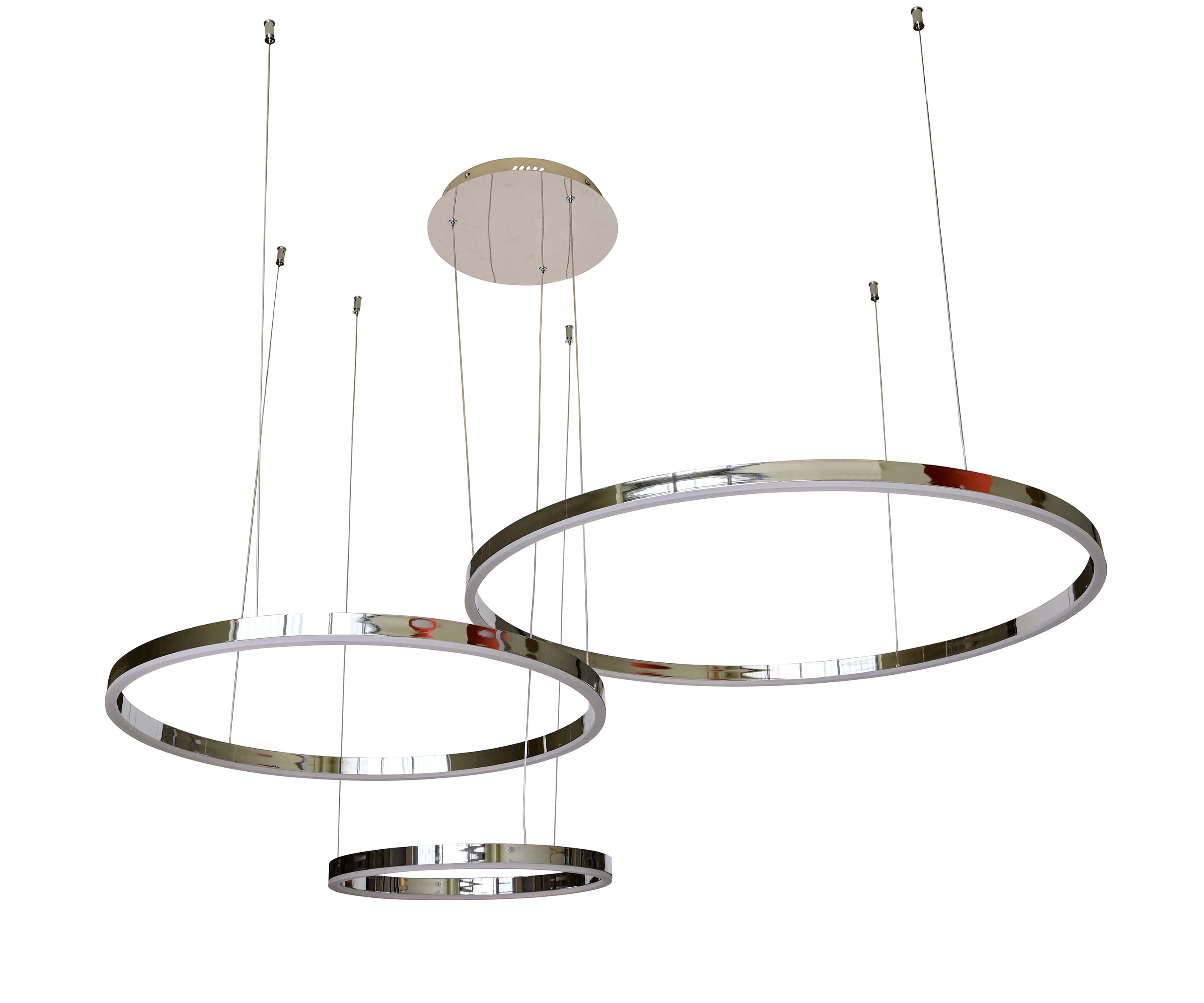 Kink Light 08223,02PA(4000K) Подвес диммируемый Тор хром w133.5*95(d80+60+40) h150 Led 110W (4000k), с пультом ДУ