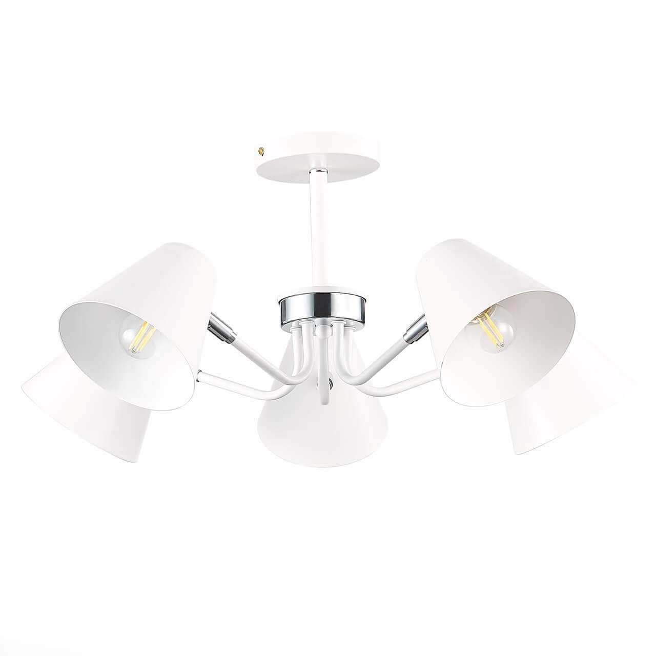 Evoluce SLE106702-05 Светильник потолочный Белый,Хром/Белый E27 5*60W — миниатюра 1