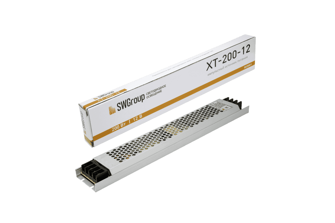 SWG Ультратонкий блок питания в металлическом корпусе, IP20, 200W, 12V XT-200-12