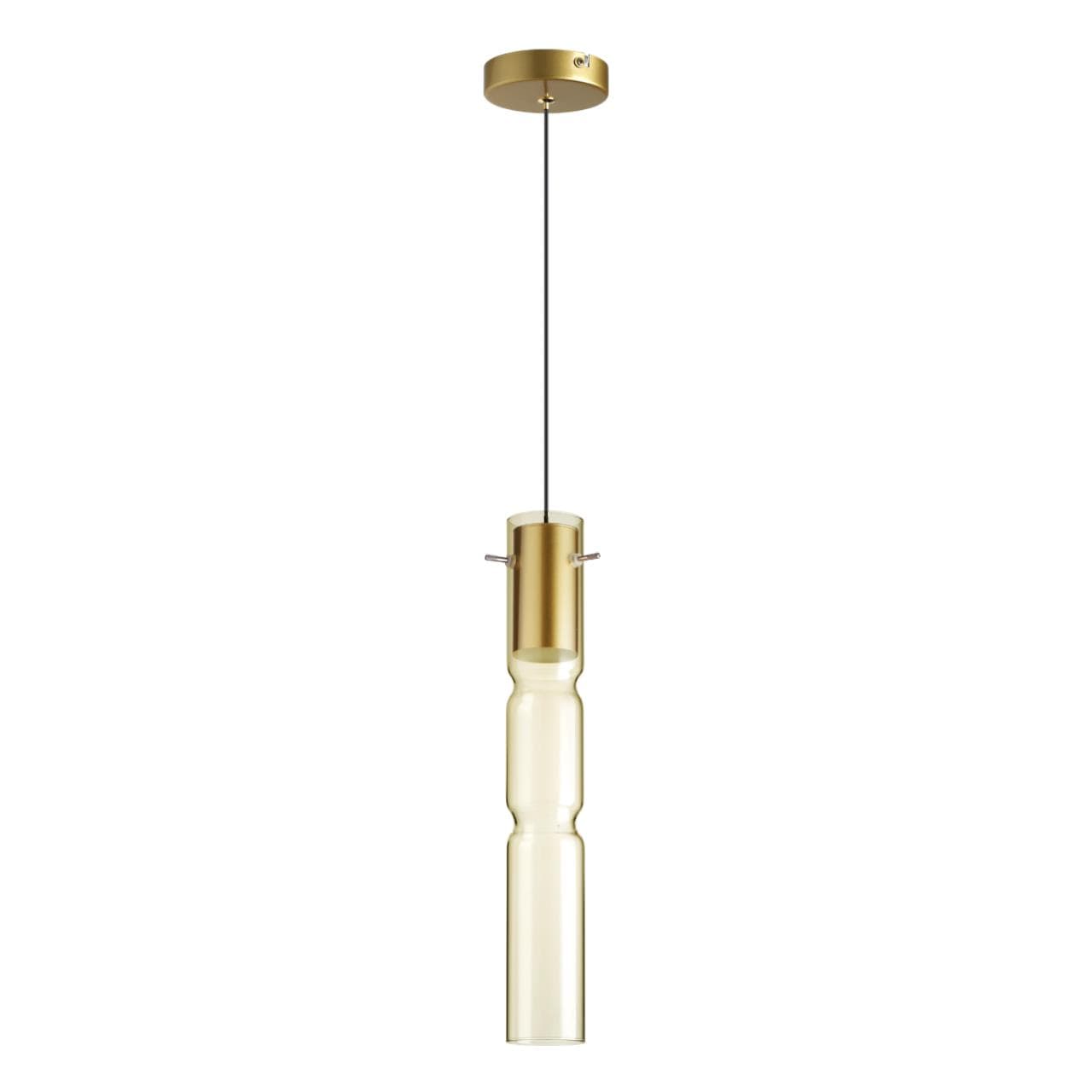 Odeon Light 5059/5LA PENDANT ODL24 323 золотой/янтарный/металл/стекло Подвес LED 5W 3000K SCROW