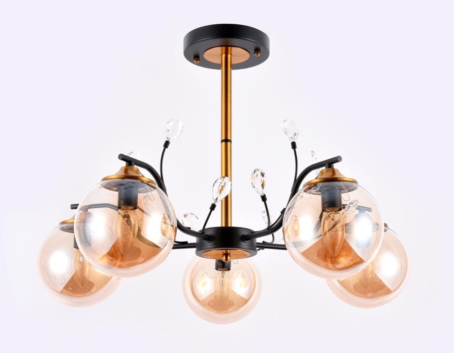 Ambrella Подвесная люстра TR9072/5 BK/TI черный/янтарь E14 max 40W D620*420 — миниатюра 3