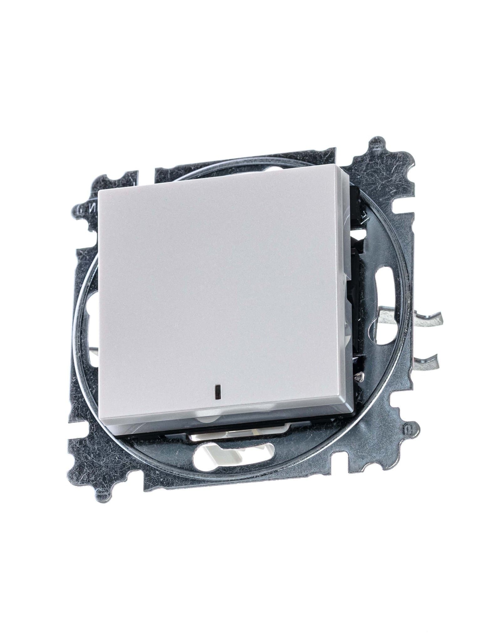 ABB EPJ Levit жемчуг / ледяной Выключатель 1-клавишный с подсветкой 2CHH590146A6068 — миниатюра 1