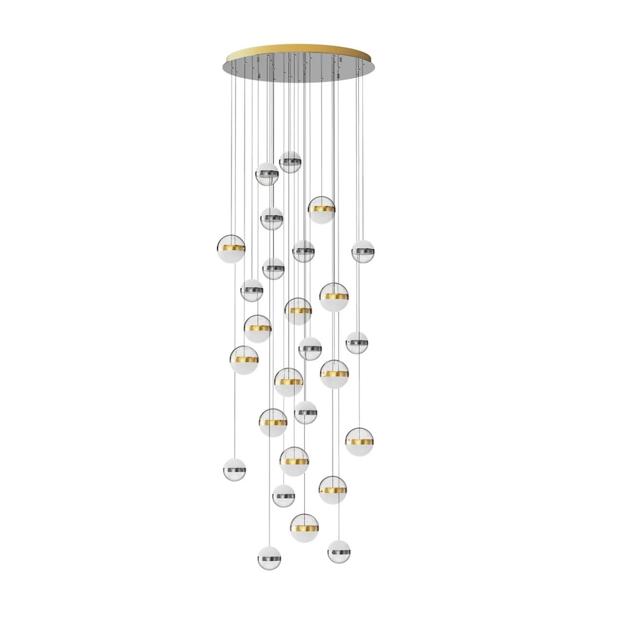Odeon Light 5037/232L L-VISION ODL24 ант.бронза/никель/прозрачн/молочный/металл/акрил Люстра каскадная LED 232W 4000K 11250лм RONI