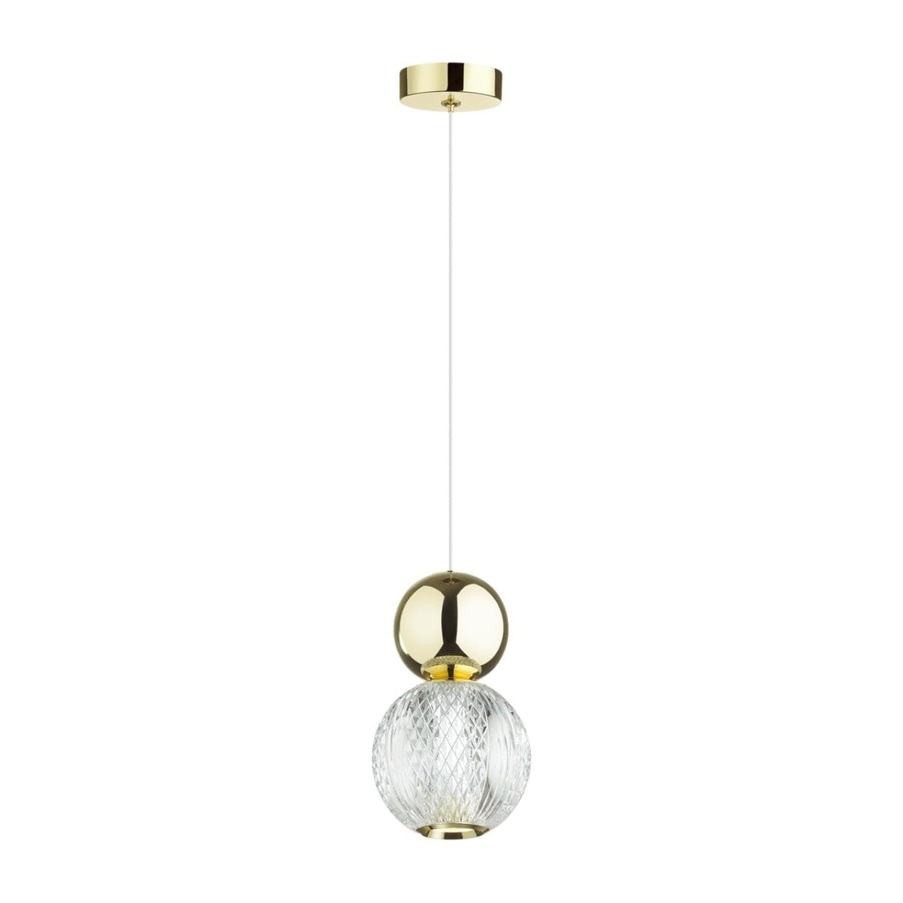 Odeon Light 5008/7L L-VISION ODL23 419 золотой/прозрачный/металл/акрил Подвес LED 7W 4000K 350Лм CRYSTAL — миниатюра 1