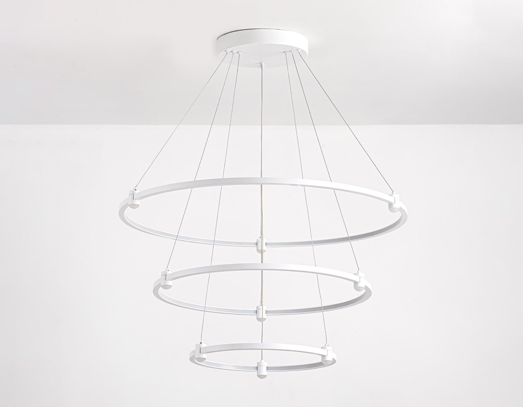 Ambrella Светильник подвесной светодиодный FL5511/3+9 WH белый 90W 3000K/4200K/6400K D800/600/400*1300 (без ПДУ) — миниатюра 6