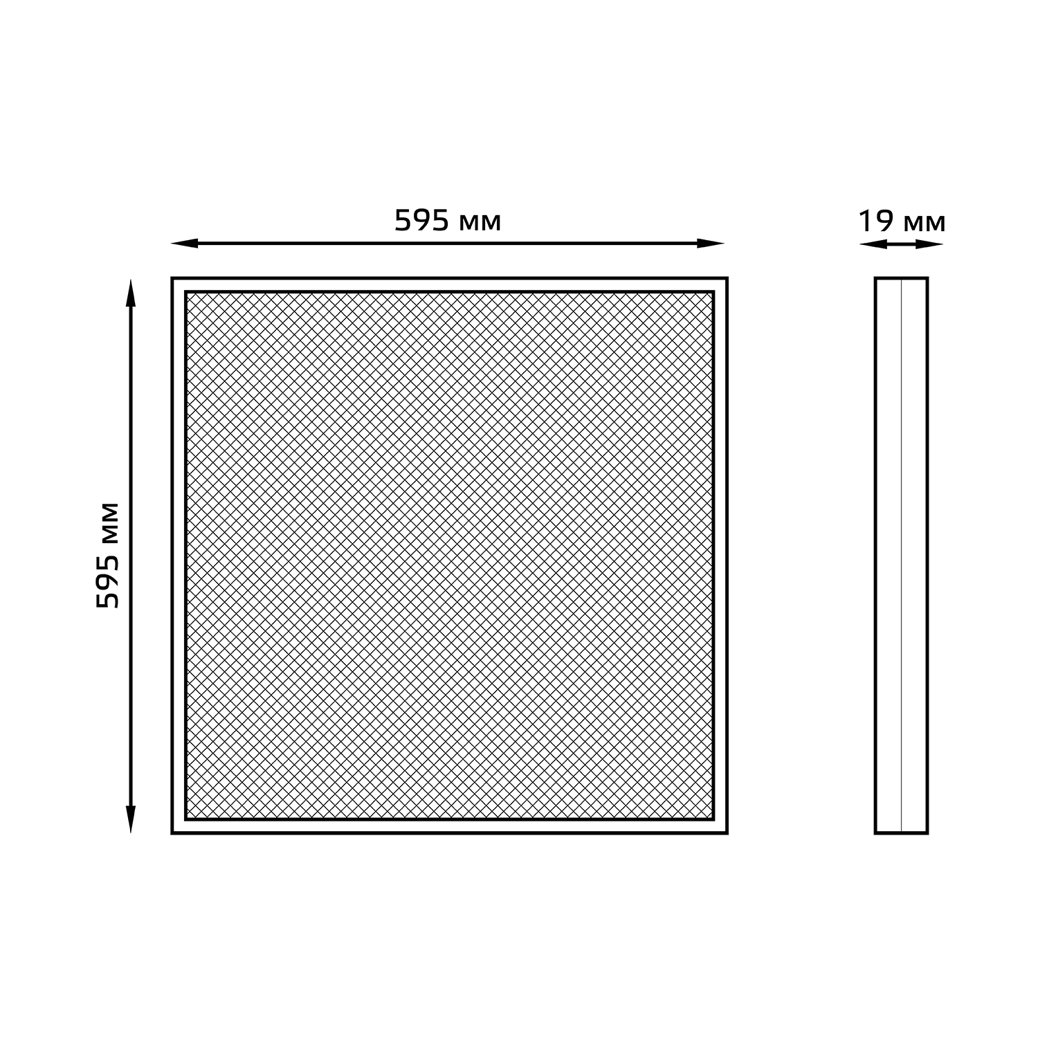 Gauss Светильник офисный 36W 2900lm 4000K IP20 595*595*19мм призма LED 842123236 — миниатюра 3