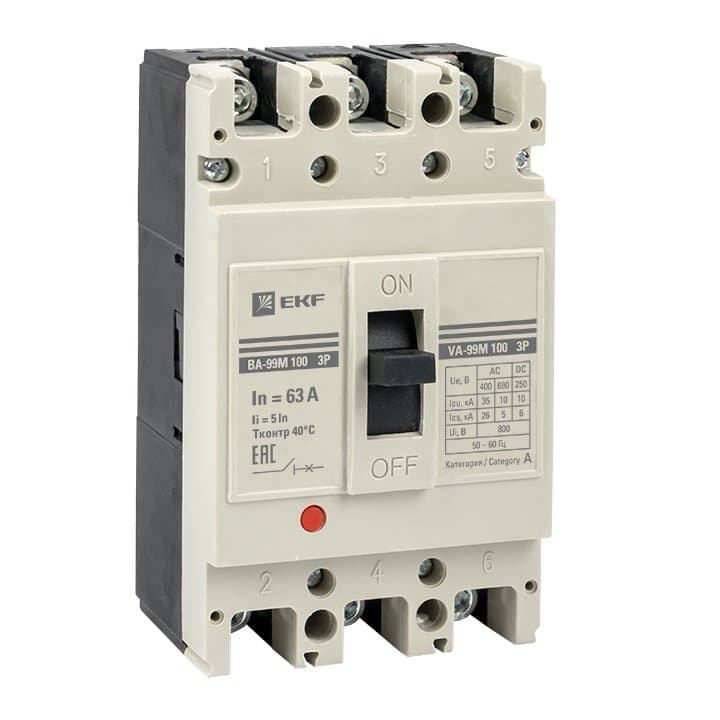 EKF PROxima Выключатель автоматический ВА-99М 100/50А 4P 5In 35кА