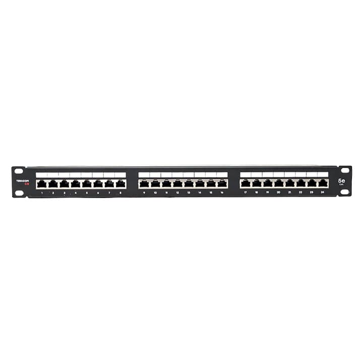 EKF Патч-панель TERACOM PRO 19'' Cat.5E 1U полный экран STP 24 порта RJ-45 Dual IDC с органайзером — миниатюра 2