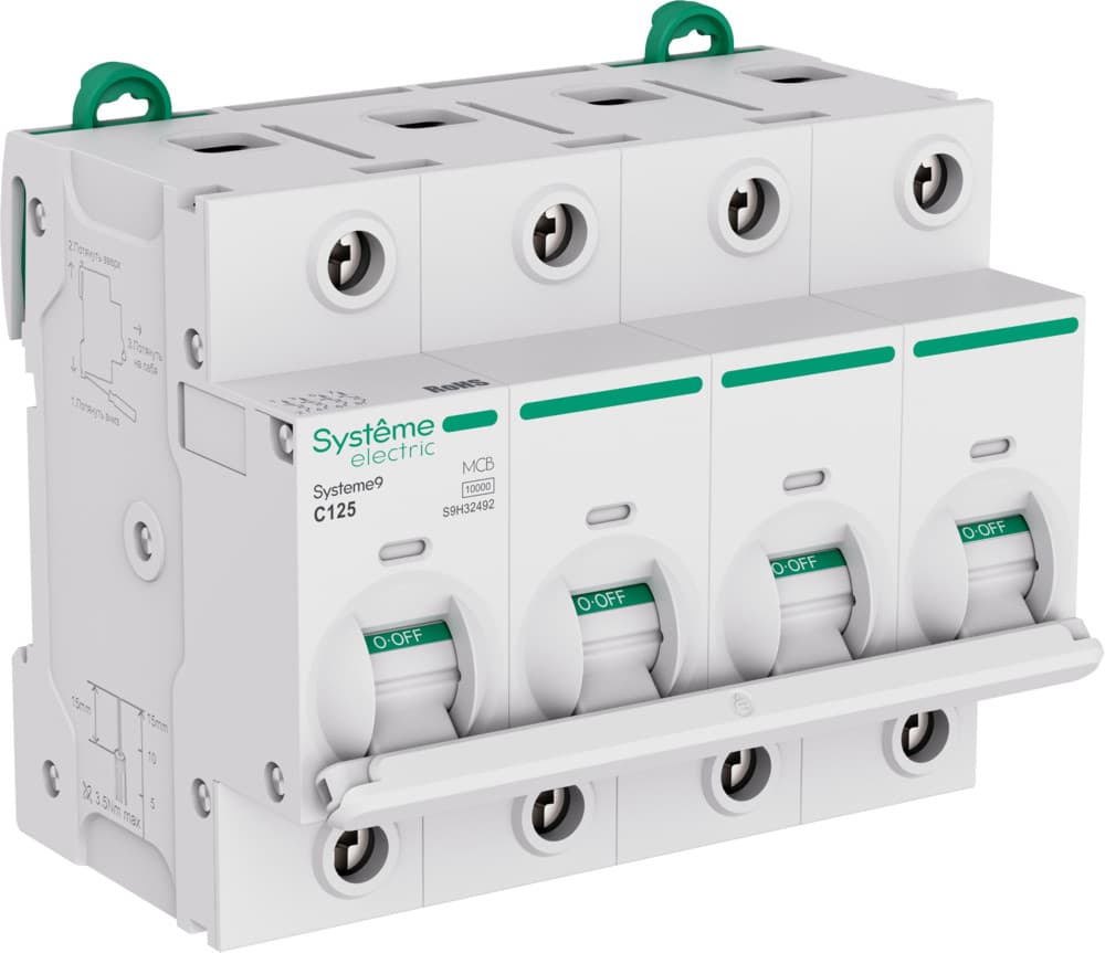 Systeme Electric Systeme9 Автоматический выключатель (АВ) 27мм C 125A 4P 10 kA 400В