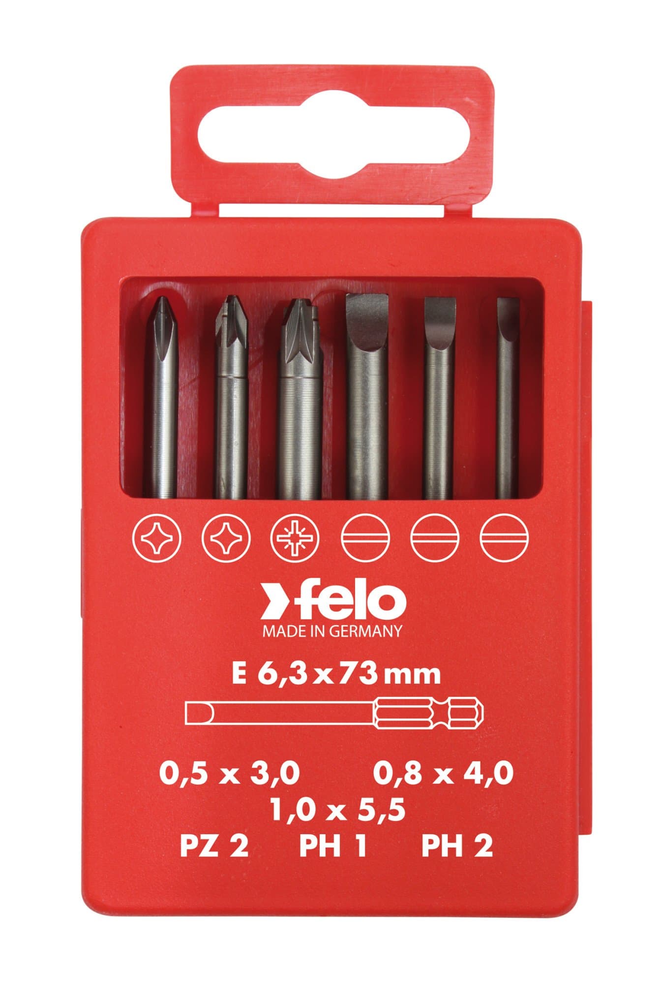 Felo Набор бит SL/PZ/PH Industrial  73 мм в кейсе, 6 шт 03092716