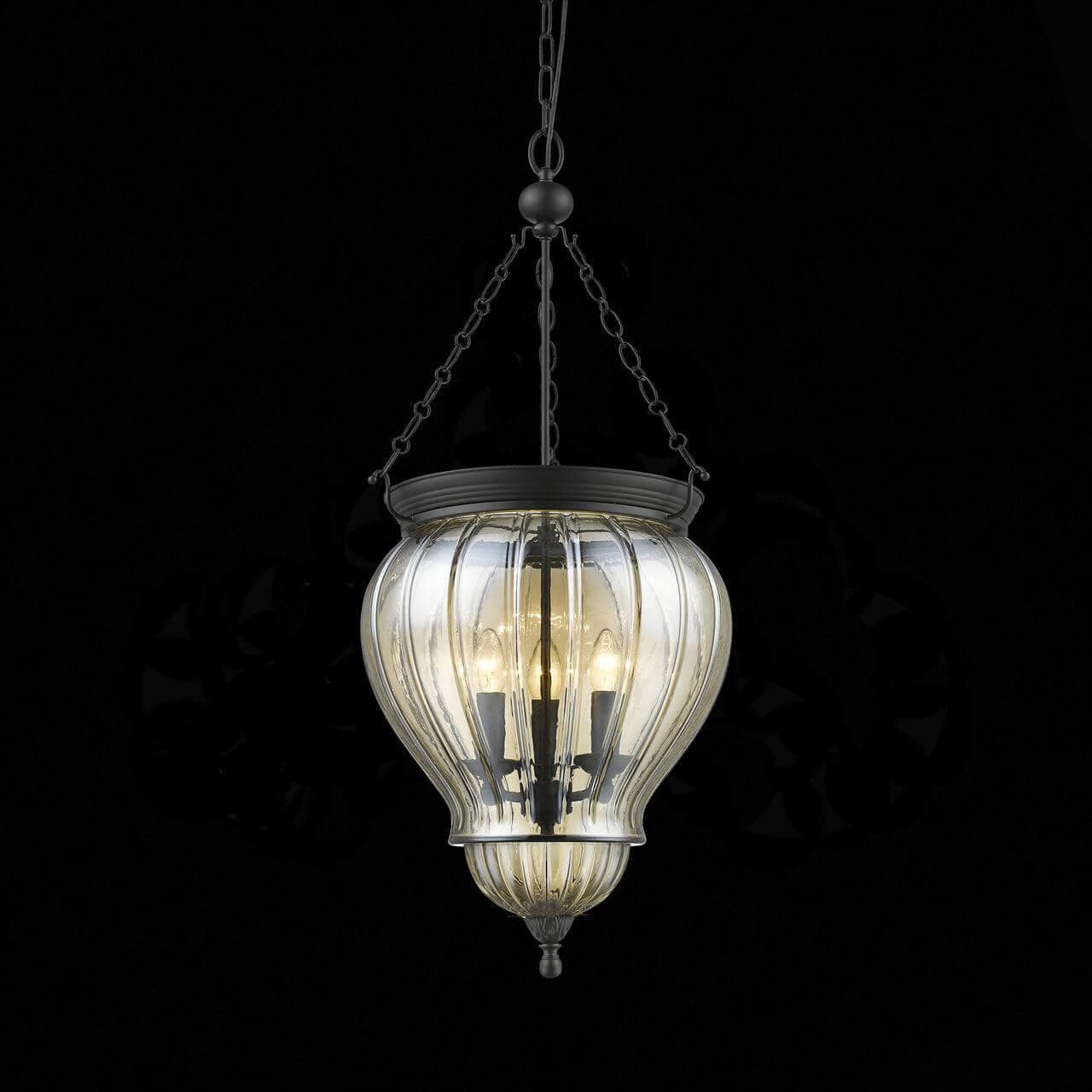 ST LUCE SL317.433.03 Люстра подвесная  Черный/Янтарный E14 3*60W — миниатюра 2