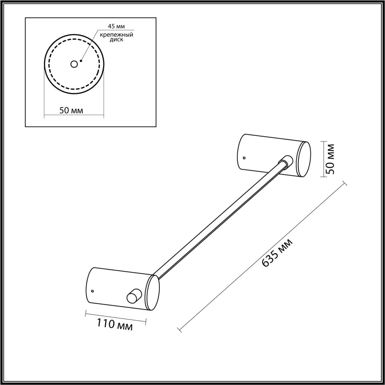 Odeon Light 4395/6WL HIGHTECH ODL23 129 черный/металл Настенный св-к IP20 LED 6W 235Лм 3000K DALIA — миниатюра 2