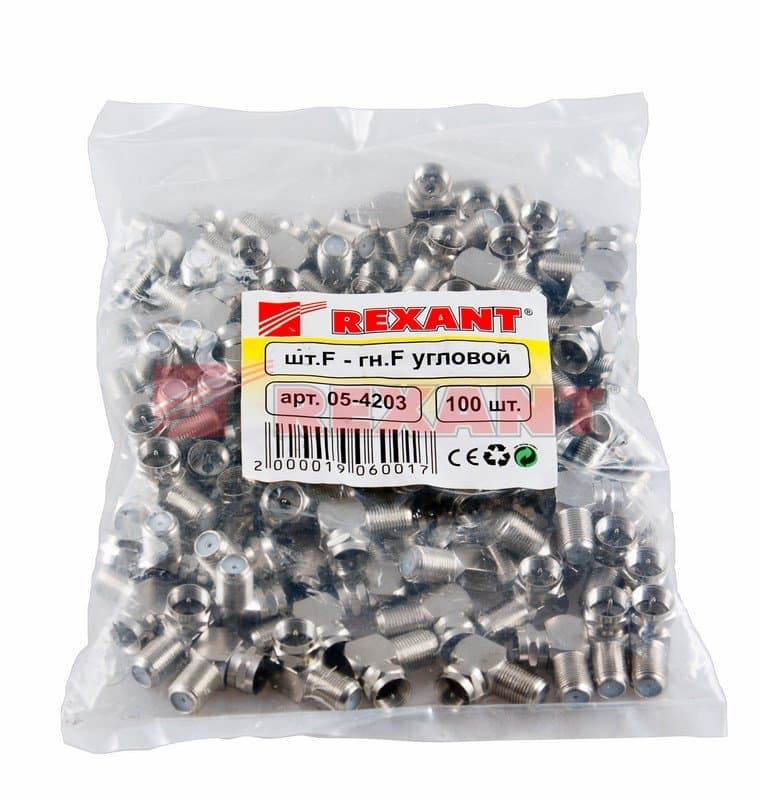 Переход штекер F - гнездо F угловой Rexant 05-4203 — миниатюра 3