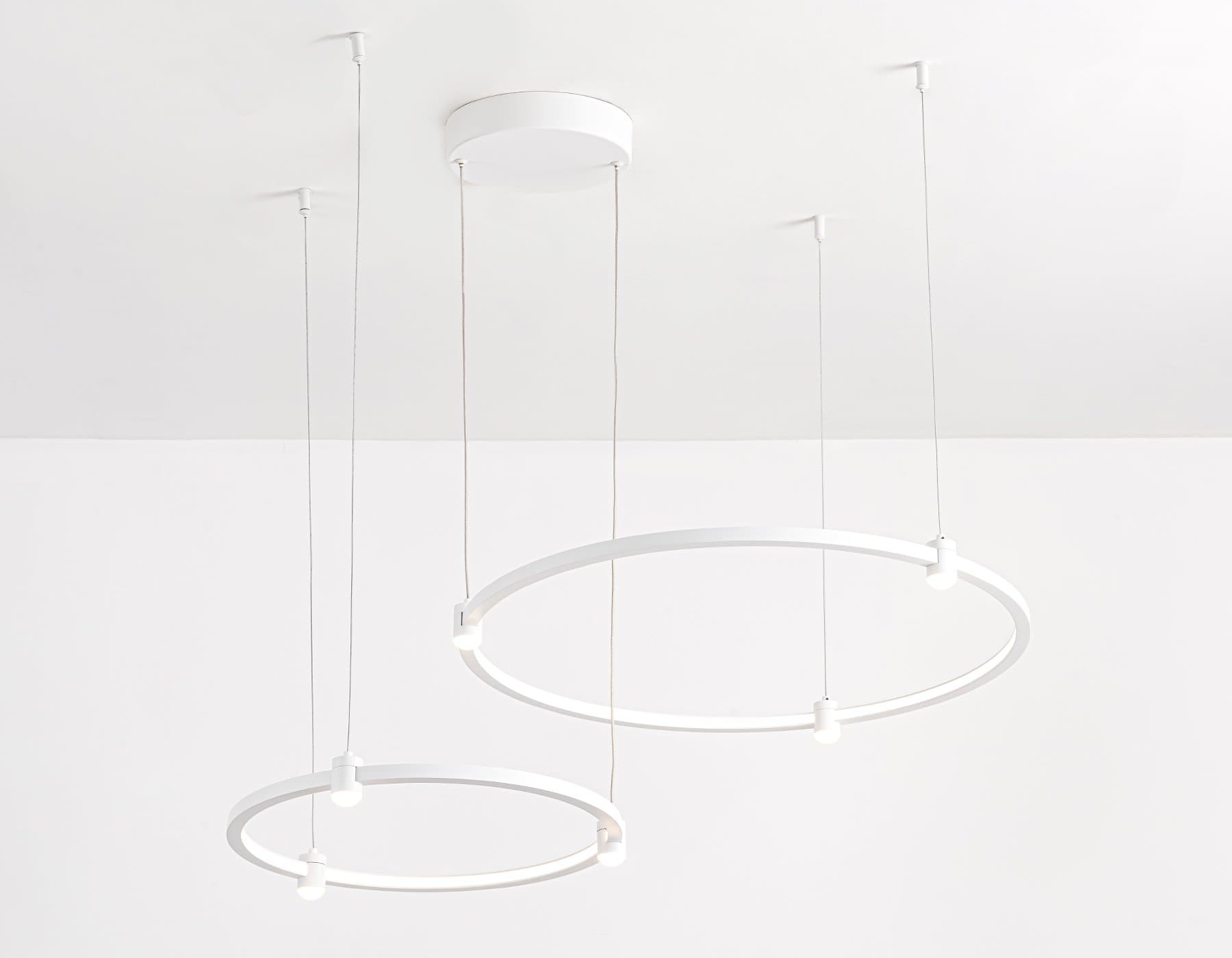 Ambrella Светильник подвесной светодиодный FL5521/2+6 WH белый 45W 3000K/4200K/6400K D600/400*1300 (без ПДУ) — миниатюра 6