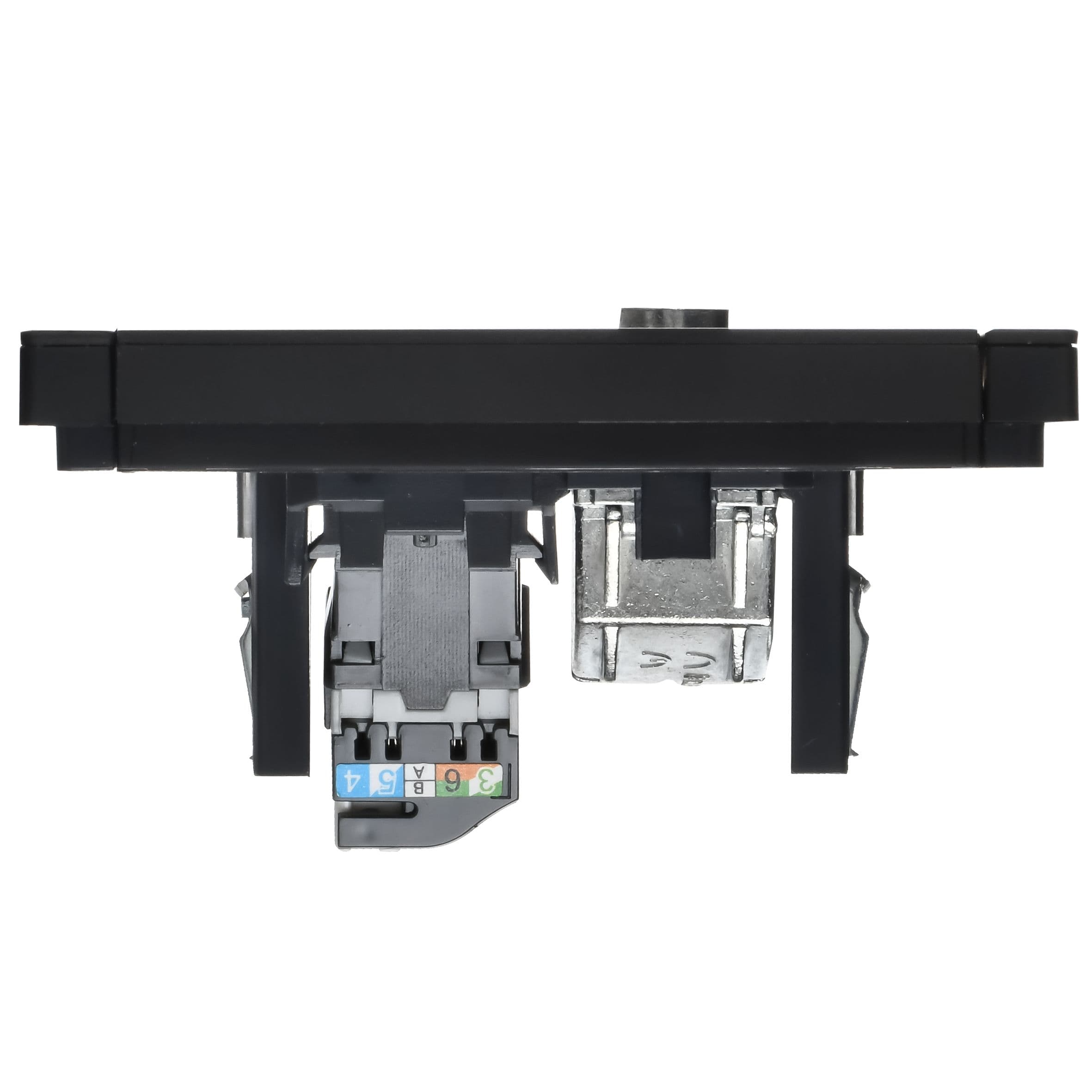 IEK FORTE&PIANO Металл Черный Розетка двойная TV+RJ45 кат.5E FP136M — миниатюра 5