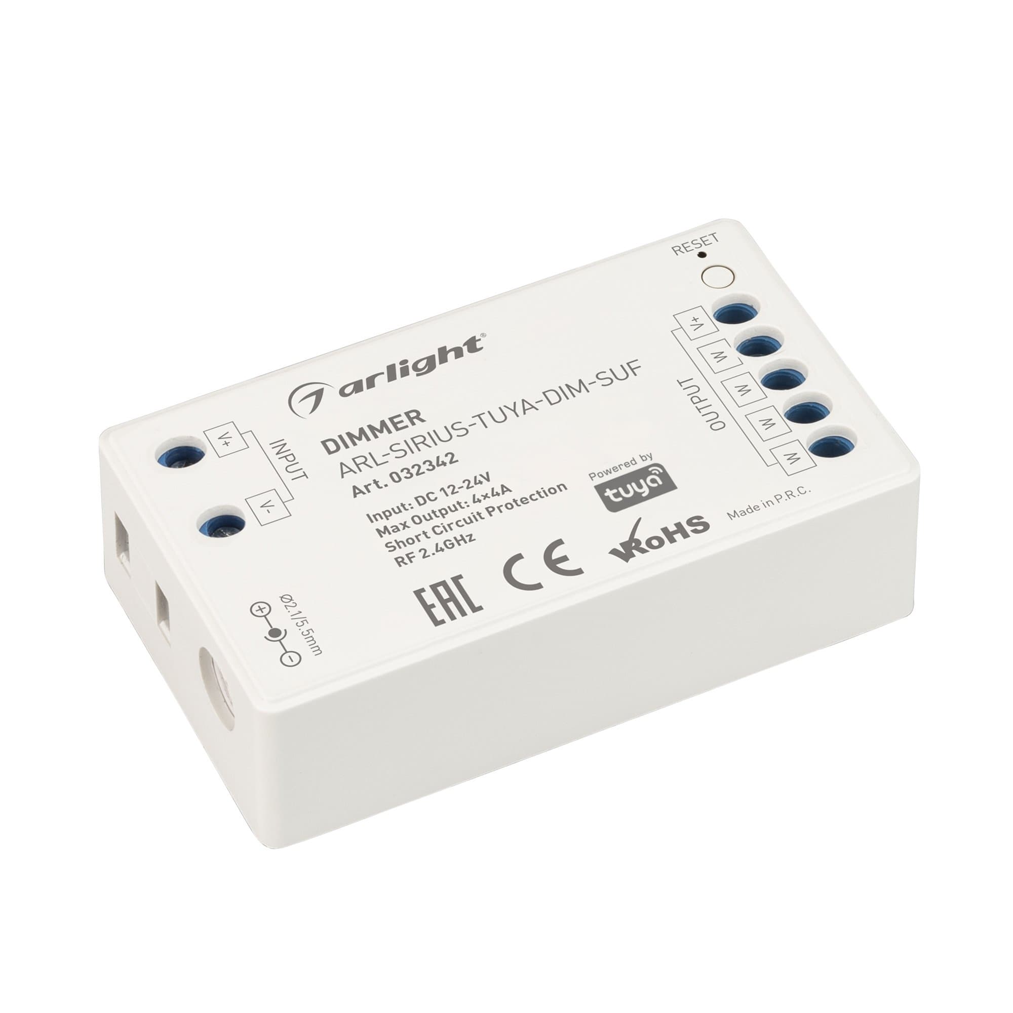 Arlight Диммер ARL-SIRIUS-TUYA-DIM-SUF (12-24V, 4x4A, 2.4G) (IP20 Пластик, 3 года) 032342 — миниатюра 1