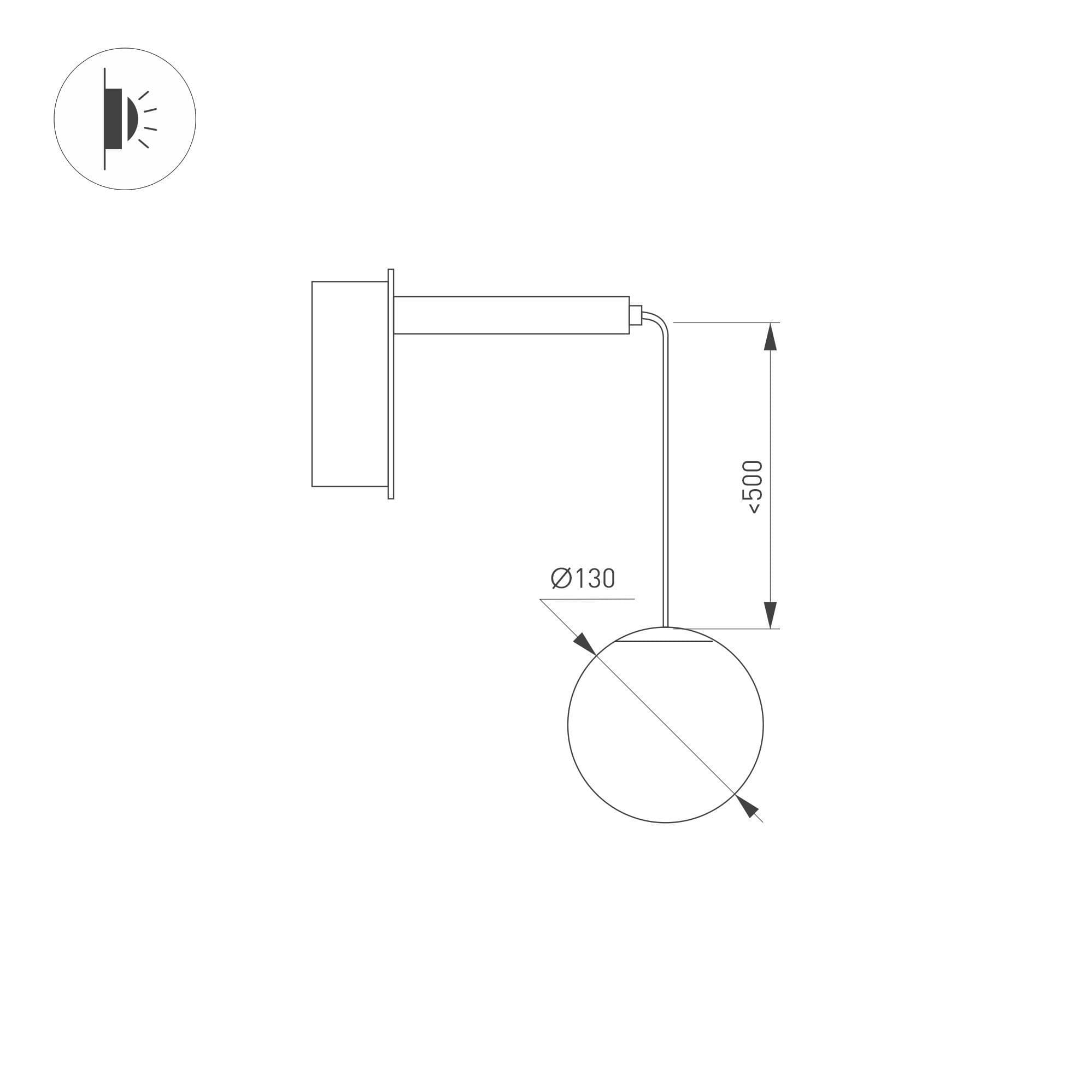 Arlight Светильник SP-BEADS-WALL-HANG-R130-6W Day4000 (BK-GD, 180 deg, 230V) (IP20 Металл, 5 лет) 037065 — миниатюра 2