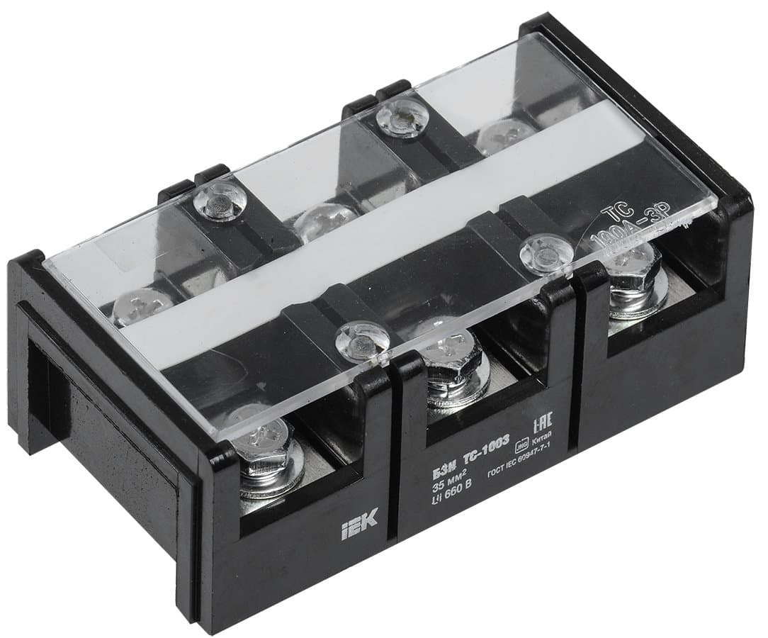 IEK Блок зажимов БЗН ТС-1003 35 мм2 100A 3 пары