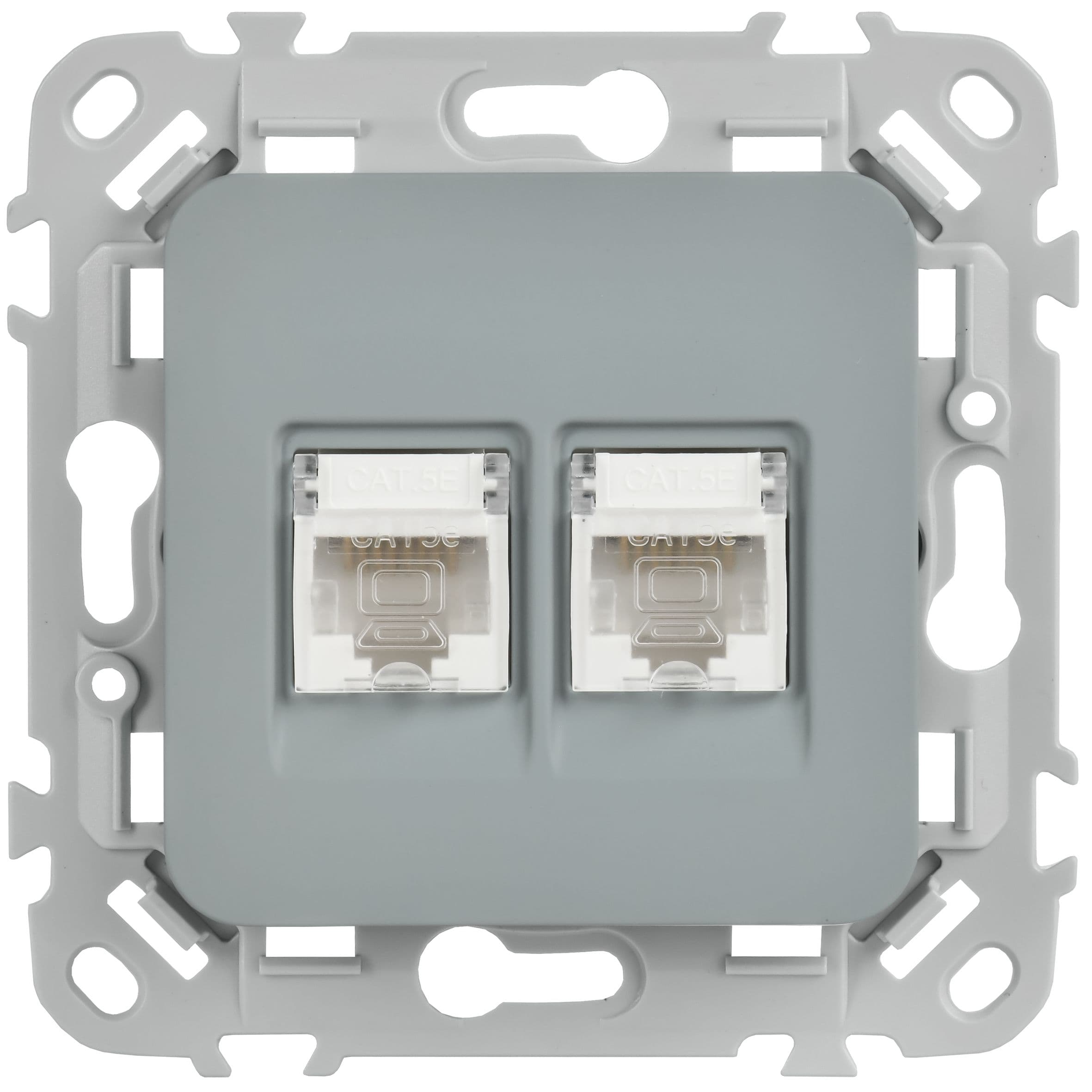 IEK FLITE Серый Розетка 2-местная компьютерная RJ45 категория 5Е UTP — миниатюра 2