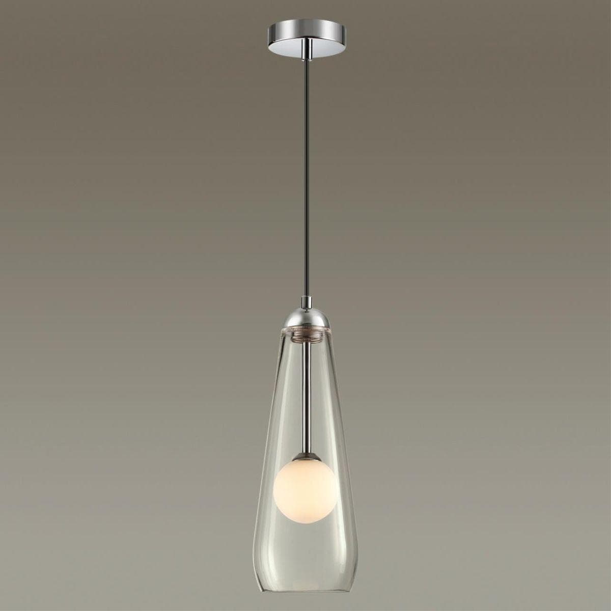 Odeon Light 4954/1 PENDANT ODL22 237 хром/ белый/прозрачный/стекло Подвес G9 1*40W LOSTAR — миниатюра 4