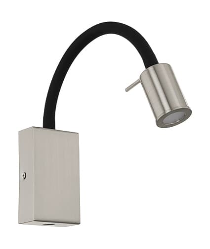 Eglo 96567 Светодиодный бра TAZZOLI, 1х3,5W (LED), L65, H300, cталь, пластик, никель матовый, черный