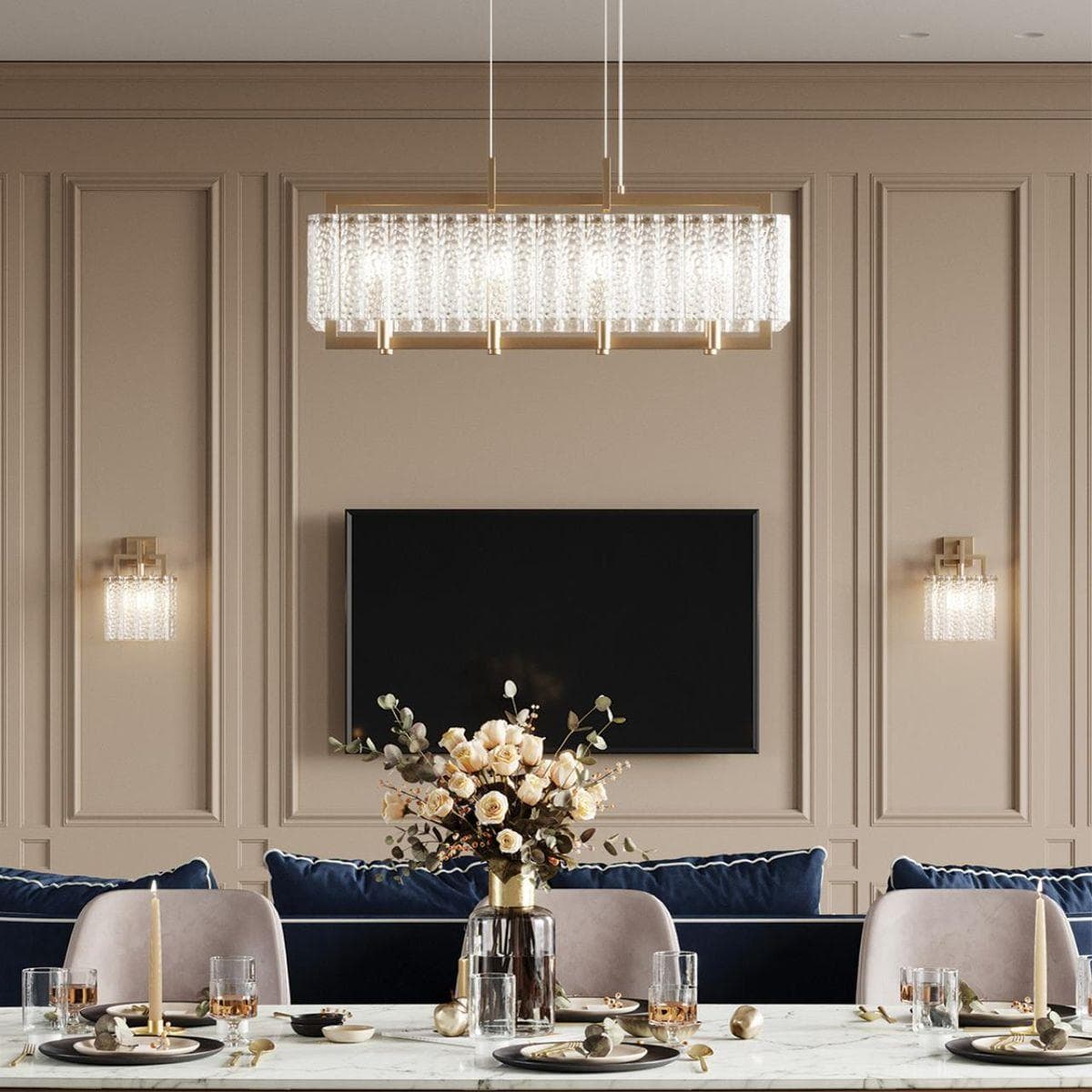Odeon Light 4976/8 HALL ODL22 377 матов.золотой/стекло Люстра G9 8*40W EDERA — миниатюра 5
