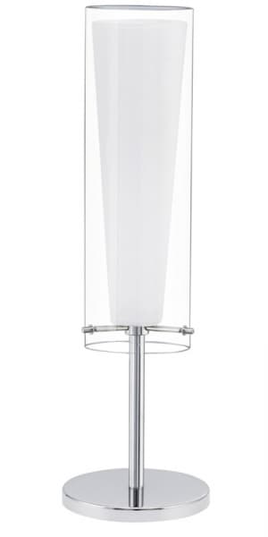 Eglo Лампа настольная PINTO, 1X60W (E27), L905, сталь, хром/ опал. стекло, прозр., бел. 89835
