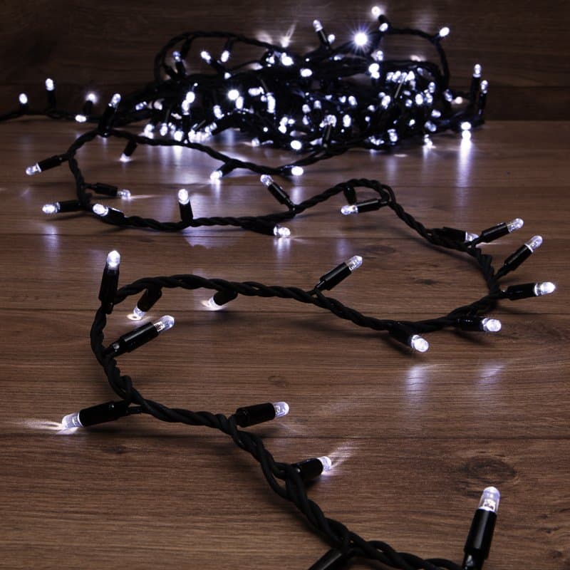 NEON-NIGHT Гирлянда модульная «Дюраплей LED» 10 м, 200 LED, черный каучук, цвет свечения белый 315-215