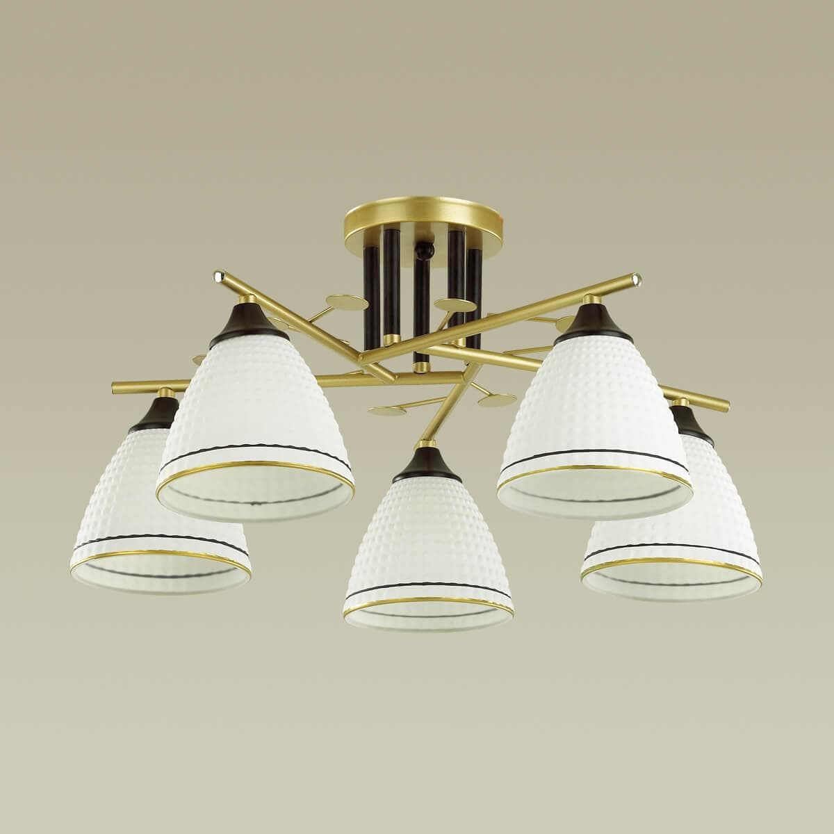 Lumion 4544/5C COMFI LN21 050 матовое золото, черный, белый Люстра потолочная E27 5*60W 220V BECKY — миниатюра 4