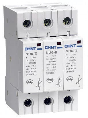 CHINT Ограничитель имп. перенапр. NU6-Ⅱ 3Р In=25kA Uc=460B Im=60kA (R)