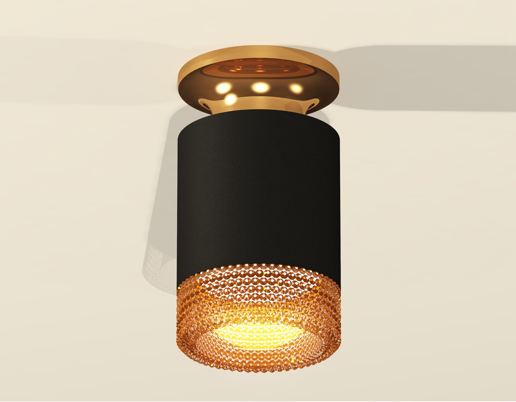 Ambrella Комплект накладного светильника XS6302162 SBK/PYG/CF черный песок/золото желтое полированное/кофе MR16 GU5.3 (N6905, C6302, N6154) — миниатюра 2