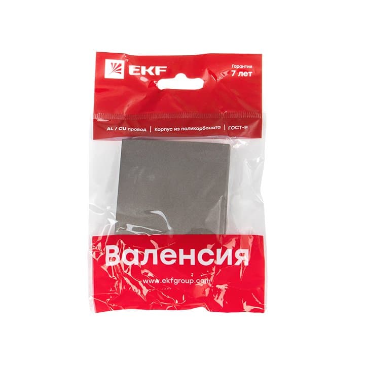 EKF PROxima Валенсия лицевая панель выключателя 1-кл. 10А графит — миниатюра 3