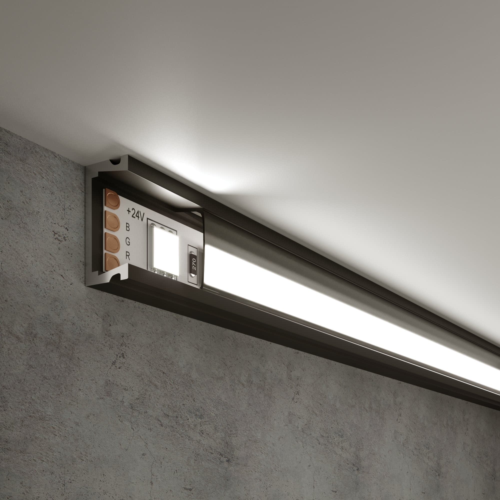 Elektrostandard LL-2-ALP006 Накладной алюминиевый профиль черный/черный для LED ленты (под ленту до 11mm) a053618